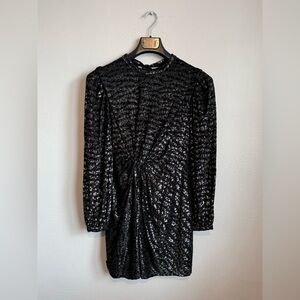 Black Metallic Allsaints Jemima Dress